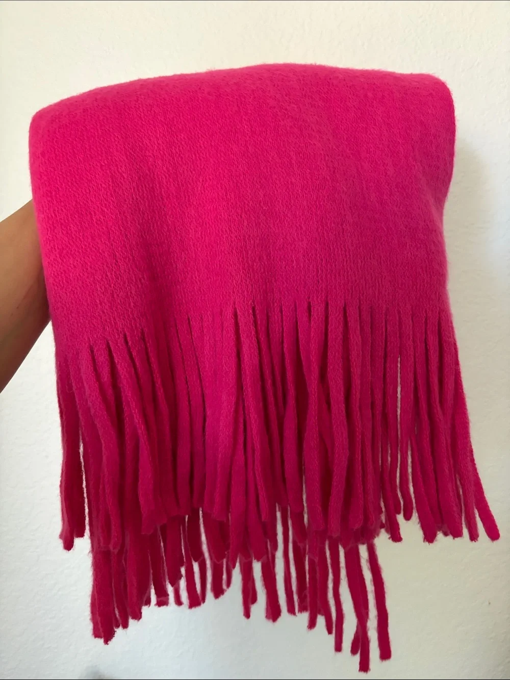 Steve Madden Hot Pink Fringe Scarf